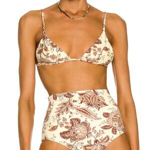 SIR. REI STRING TRIANGLE BIKINI TOP AND BOTTOM - yellow floral
